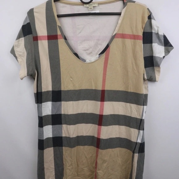 Burberry Tan and Black Graphic Short Sleeve Tee - Picture 1 of 8